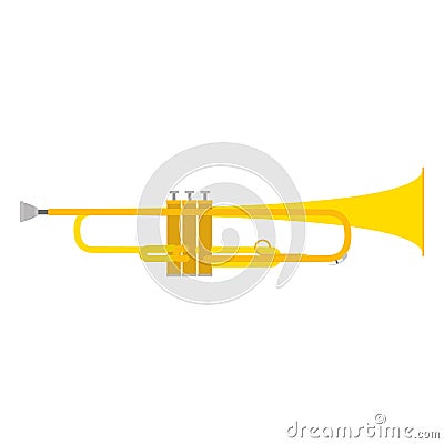 Trumpet vector illustration brass horn music musical instrument Vector Illustration