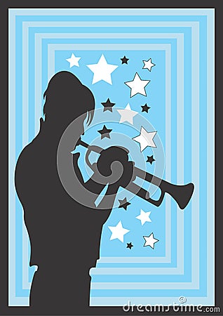 Trumpeter Cartoon Illustration