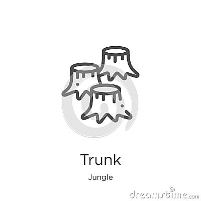 trunk icon vector from jungle collection. Thin line trunk outline icon vector illustration. Outline, thin line trunk icon for Vector Illustration