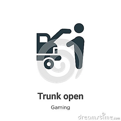 Trunk open vector icon on white background. Flat vector trunk open icon symbol sign from modern gaming collection for mobile Vector Illustration