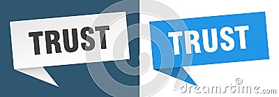 trust banner. trust speech bubble label set. Vector Illustration