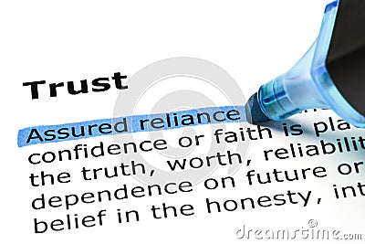 Trust with blue marker Stock Photo