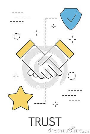 Trust concept. Handshake as a symbol of loyalty Vector Illustration