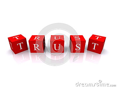 Trust cube illustration Stock Photo