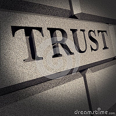 Trust honor solid rock sign business financial Stock Photo