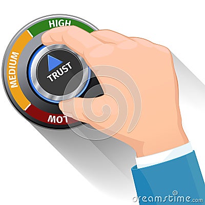 Trust knob button or switch. High confidence level Vector Illustration