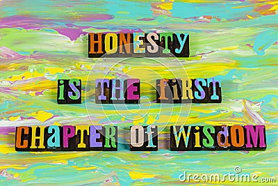 Trust knowledge honesty power wisdom respect integrity Stock Photo