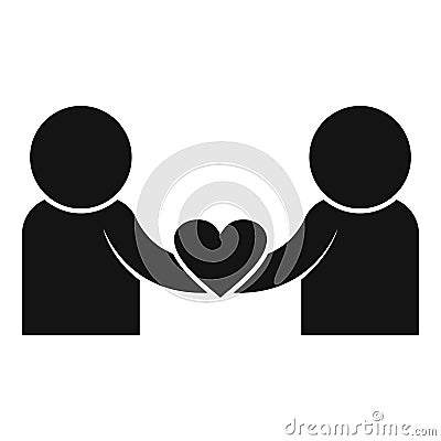 Trust love icon simple vector. Partnership shake Vector Illustration