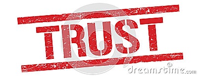 TRUST text on red vintage lines stamp Stock Photo