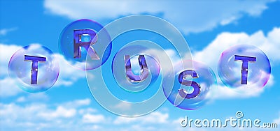 The trust word in bubble Stock Photo