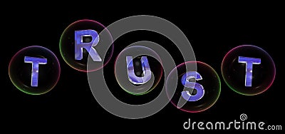 The trust word in bubble Stock Photo