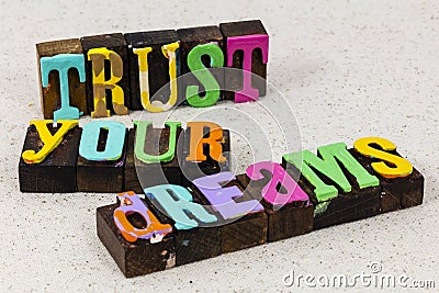 Trust your dream big relationship lifestyle emotion love together success dreams Stock Photo