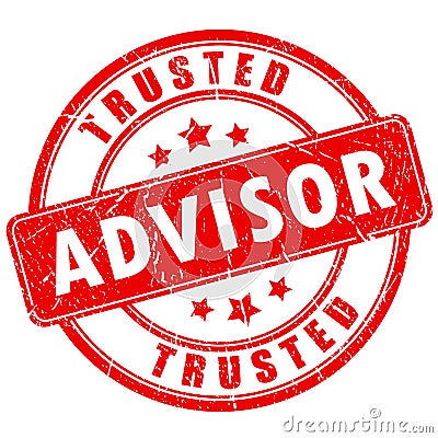 Trusted advisor business rubber stamp Vector Illustration