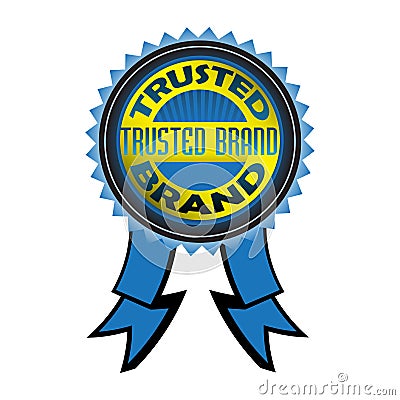 Trusted brand blue badge Vector Illustration