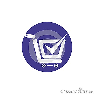 Trusted choice shopping cart logo icon design. Vector Illustration