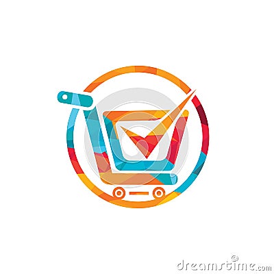 Trusted choice shopping cart logo icon design. Vector Illustration