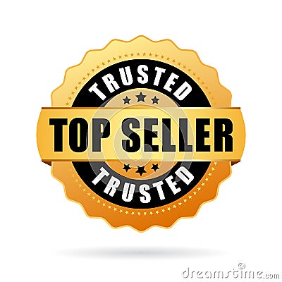 Trusted top seller gold vector icon Vector Illustration