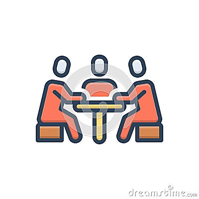 Color illustration icon for Trustee, agent and custodian Cartoon Illustration