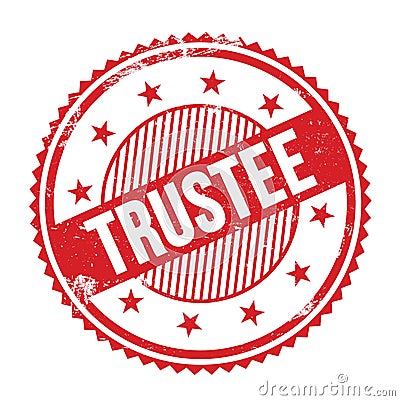 TRUSTEE text written on red grungy round stamp Stock Photo