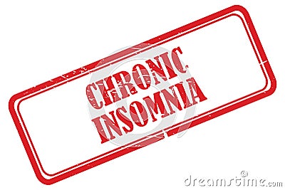 Chronic insomnia stamp on white Stock Photo