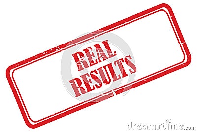 Real results stamp on white Stock Photo