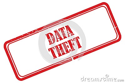 Data theft stamp on white Stock Photo