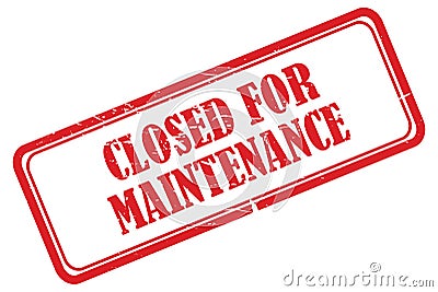 Closed for maintenance stamp on white Stock Photo