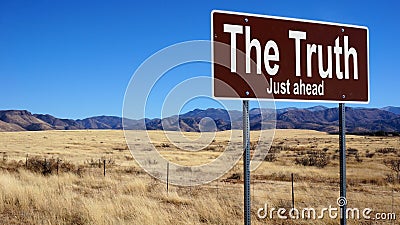The Truth brown road sign Stock Photo