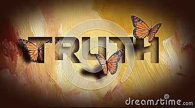 Truth setting butterflies free Cartoon Illustration