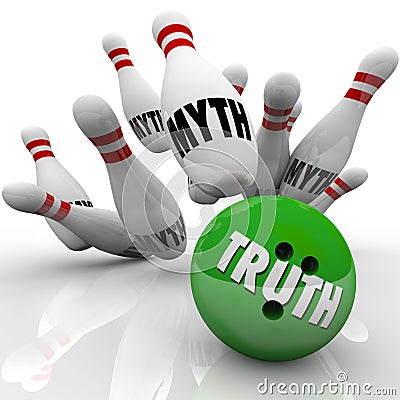 Truth Vs Myth Bowling Facts Investigating Busting Untruth Stock Photo