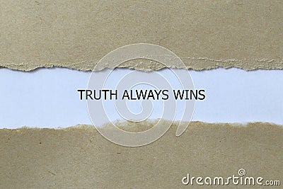truth always wins on white paper Stock Photo