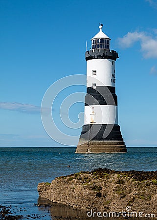 Trwyn Du Lighthouse Penmon Point Stock Photo