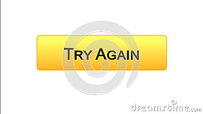 Try again web interface button orange color, internet site design, support Stock Photo