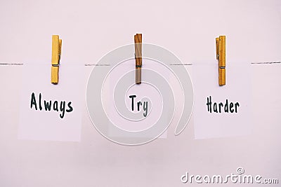 Always Try Harder Life Quotes Stock Photo