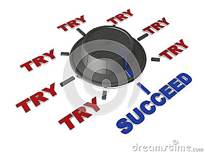 Try try till you succeed Stock Photo