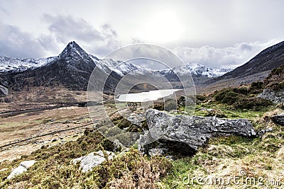 Tryfan Ogwen Valley Snowdonia North Wales Stock Photo