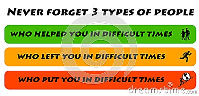 Types people difficult times Stock Photo