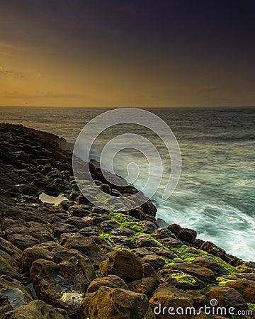 trying to get to the beach is very difficult but no matter how difficult the terrain I feel flattered Stock Photo