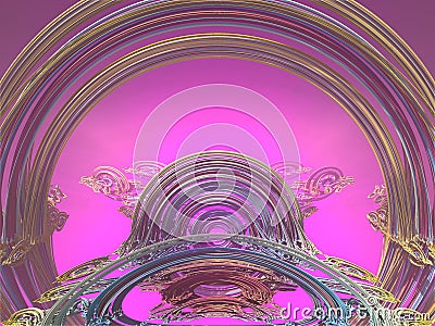 Pulse - 3d fractal on the color of Music Stock Photo