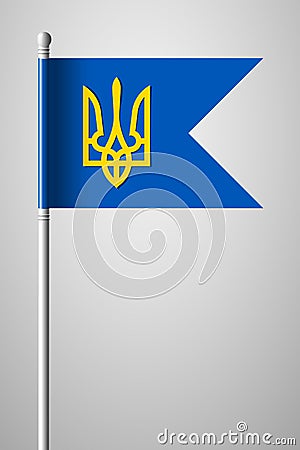 Tryzub. Trident. National Symbols of Ukraine. National Flag on F Vector Illustration