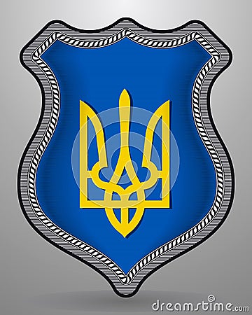 Tryzub. Trident. National Symbols of Ukraine. Vector Badge and I Vector Illustration