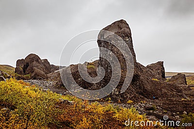 TrÃ¶lliÃ° in Hljodaklettar Stock Photo