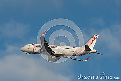 TS-IMB Tunisair Airbus A320-251N jet in Zurich in Switzerland Editorial Stock Photo