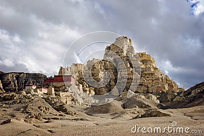 Tsaparang Ruins - ancient capital of the kingdom of Guge. Tibet Stock Photo