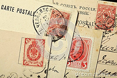 Tsar Alexander III of Russia in the Russian postage stamps Editorial Stock Photo