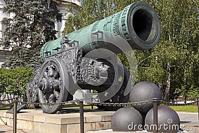 The Tsar Cannon, Moscow Kremlin, Russia. Editorial Stock Photo