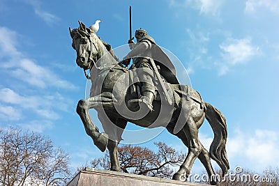 Tsar king Kaloyan`s monument in Varna, Bulgaria. Editorial Stock Photo