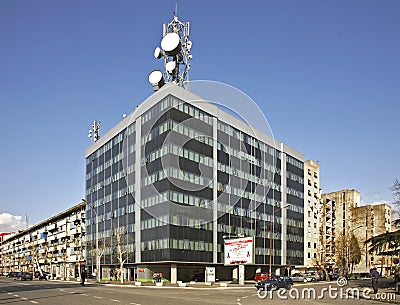 Tsar Nicholas Street in Podgorica. Editorial Stock Photo