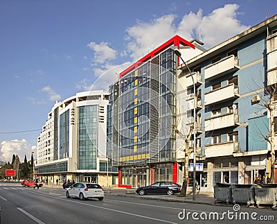 Tsar Nicholas Street in Podgorica. Stock Photo
