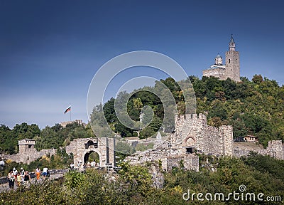 Tsarevets fortress famous landmark view in veliko tarnovo bulgar Editorial Stock Photo